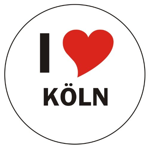 INDIGOS UG Aufkleber - Sticker - Autoaufkleber - I Love Köln - 8 cm Durchmesser rund - JDM - Die Cut - OEM - Auto - Heckscheibe - aussenklebend, rund, Auto LKW Truck Stadt