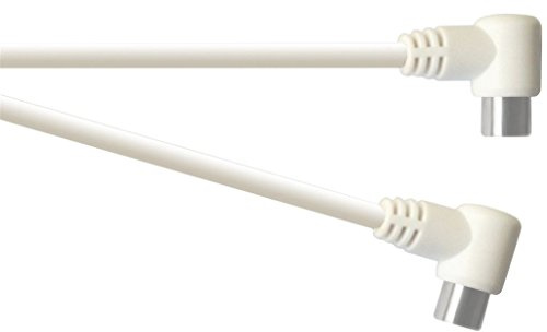 Electrovision 10 M Right Angled Coaxial Plug To Right Angled Coaxial Plug White