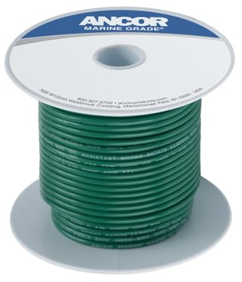 Ancor 104350 Marine Grade Electrical Primary Tinned Copper Boat Wiring (14-Gauge, Green, 500-Feet)
