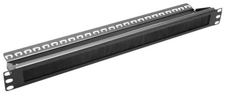Dexlan Passe cables avec brosse 1U 19 avec support Noir