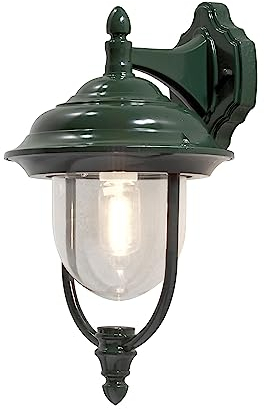 Konstsmide Parma 7222-600 Wandleuchte / B: 24cm T: 29cm H: 46cm / 1x75W / IP43 / lackiertes Aluminium / grün, Down