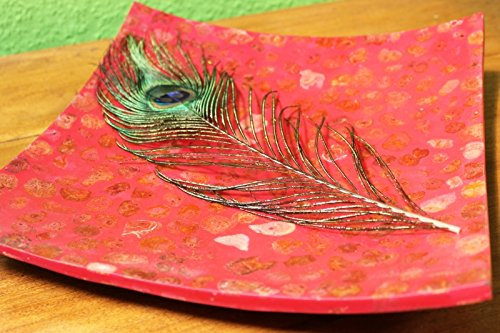 Außergewöhnliche Dekoschale aus roter Zuchtkoralle - 30 cm