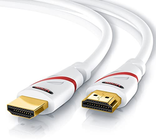0,5 m - Cavo HDMI 4k 60Hz HDR - HDMI 2.0 a b - 4K 3D UHD 1080p 3D HFR Ethernet - Full HD 1080p Arc e CEC - Compatibile con HDMI 2.0/1.4, Blu-ray/PS4/PS5/Xbox Series X/Switch – 50 cm Bianco