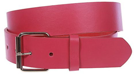 Ceinture de jean en cuir uni à clipser de 38 mm avec boucle à rouleau, rose vif, XL (107/112 cm)