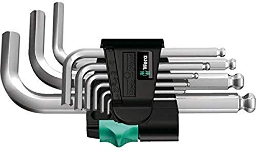 Wera 05133163001 Winkelschlüsselsatz 950 PKS/9 SM N, metrisch, gestellverchromt
