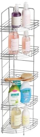 Premier Housewares 5-Tier Chrome Corner Storage Rack