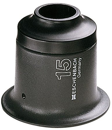 Eschenbach 1130 - Steinlupe, mit 15facher Vergrößerung, aus schwer entflammbarem Kunststoff mit Lüftungsloch gegen Beschlagen