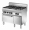 Bartscher 6 Flammen Gasherd mit Gasbackofen - neutrales Schrankelement - 1151163