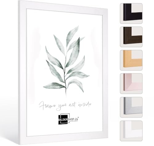 Bildershop-24 Bilderrahmen Monza in Weiss in 30 X 45 Fotorahmen, Wechselrahmen, Posterrahmen, Puzzlerahmen
