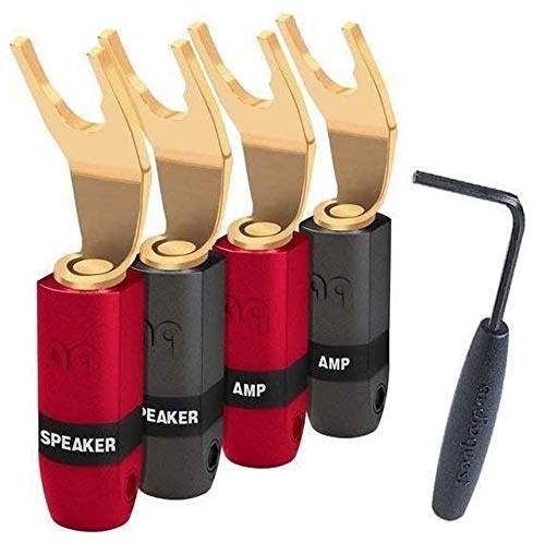 AudioQuest Sure Grip 300 Multi-Size Spade Speaker Connectors - (Set of 4) Gold