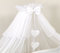 Pro Cosmo Lusso Baldacchino Zanzariera con i cuori 480cm per Lettino Culla Letto + Asta Metale Supporto - Bianco