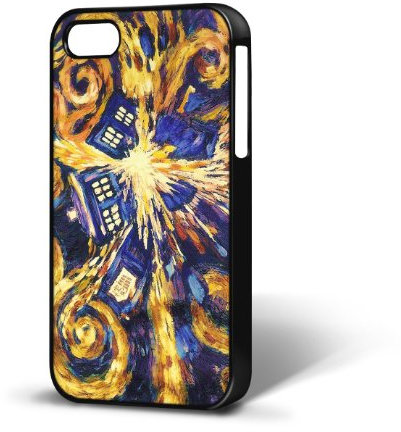 I-115 Schutzhülle / Hard case für iPhone 4/4S, Dr Doctor Who Explodierende Tardis, Van Gogh
