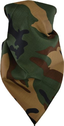 10 x Bandana Biker Kopftuch Farbe Woodland