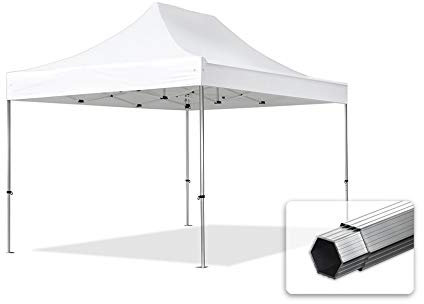 TOOLPORT Faltzelt Professional 3x4,5 m Faltpavillon ohne Seitenteile ALU Pavillon Partyzelt schwer entflammbar weiß