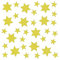 bsb Fenstertransparente - Fensterbilder mit goldenen Sternen - Bogen in 31 x 31 cm - Sterne in unterschiedlichen Größen mit Glitter - wiederverwendbar, selbsthaftend ohne Kleber
