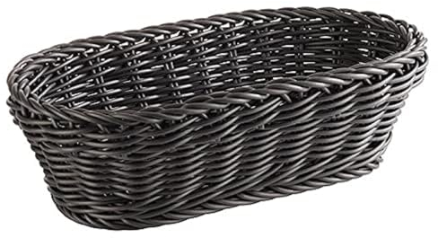 APS Baguette Korb, oval PROFI LINE - Körbchen, Flechtkorb aus Polypropylen - Abmessungen: 28 x 16 cm/Höhe: 8 cm/Farbe: Schwarz