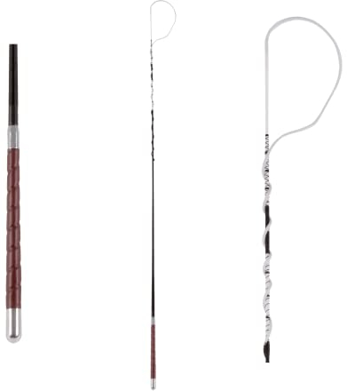 WALDHAUSEN Bogenpeitsche mit Ledergriff, 180 cm, Schwarz, Beidhändig, 112 cm