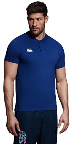 Canterbury Men's Waimak Cotton Polo Shirt | Rugby Shirt | Casual Top for Long Lasting Comfort, Royal, 2XL