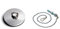 Merriway BH03916 45 mm Beckenstöpsel aus verchromtem Metall mit 18-Zoll Kette und Halterung, Weiß