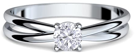 Verlobungsringe Weißgold Ring 333 ** GRATIS LUXUSETUI MIT GRAVUR** Weißgold Ring 333er von AMOONIC mit Zirkonia Stein Weißgoldring wie Verlobungsring Diamant Ring Diamantring Gold FF386WG333ZIFA54