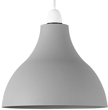 MiniSun | Retro Style Cement/Stone Effect Grey Metal Ceiling Light Shade | Pendant Lights, Home Décor & Improvement Essential | 240mm Shade Width