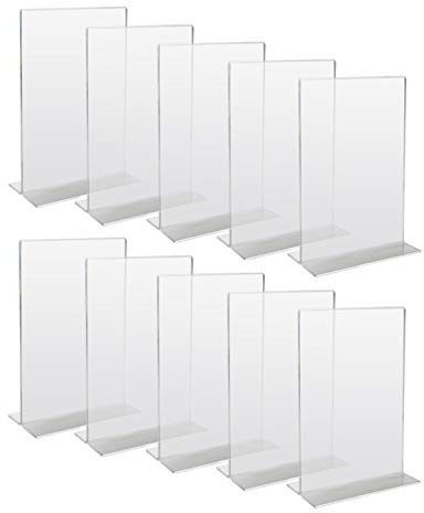 HMF Présentoir de Table Acrylique A6 Format Portrait, Porte Menu Restaurant, Double Face, Support Affiche Publicitaire pour Bureau, Restaurant, Menu | Transparent