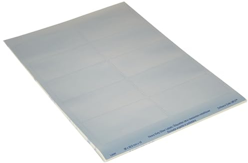 Avery L6012-20 (96.0 x 50.8mm) Extra-Strong Adhesive Silver Heavy Duty Labels, 10 Labels Per A4 Sheet