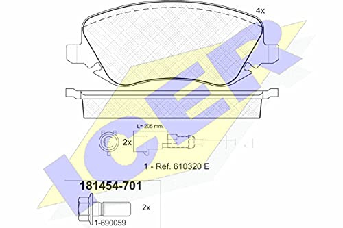 Icer Brakes 181454-701 Bremsbelagsatz, Scheibenbremse - (4-teilig)