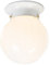 Qazqa - Retro Retro-Deckenleuchte I Deckenlampe I Lampe I Leuchte weißes Opalglas - Scoop I Wohnzimmer I Schlafzimmer - Rund I Kugel I Kugelförmig - LED geeignet E27