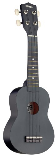 Stagg 25019931 US-NIGHT Soprano Ukulele mit Tasche schwarz