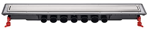 Wirquin 30723960 Caniveau douche à l'italienne Venisio Expert L.900 mm avec grille réversible en inox, chromé