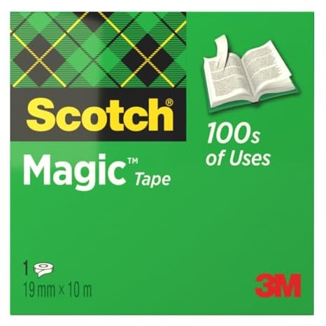 Scotch Magic Tape, 1 Roll , 19 mm x 10 m - General Purpose Sticky Tape for Document Repair, Labelling & Sealing