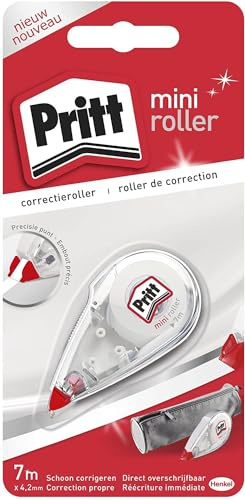 PRITT Korrekturroller MINI | Sofortiges Nachschreiben | Ultra sauberes Ergebnis | 7 m Band | feine Breite 4,2 mm