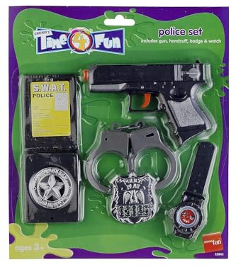 Smiffys Set da poliziotto con armi, manette, distintivo e orologio