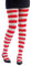 P'tit Clown - 74716 - Collant Opaque Femme - Rayé - Blanc, Rouge - Accessoire Fantaisie pour Déguisement Carnaval, Halloween, Fêtes Costumées et Évènements à Thème - Taille Unique