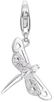 ESPRIT Damen-Charm 925 Sterling Silber Dragonfly ESCH91572A000