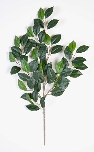 artplants.de Künstlicher Kamelienzweig, 55 Blätter, grün, 55cm - Deko Zweig - Kunstpflanzen