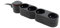 Zenitech - Bloque de vivienda 4 tomas 16A 2P+T con interruptor y clavija extraplana - Negro - HO5VV-F 3G1 cable 1,5m