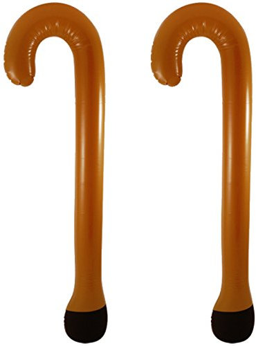 2 aufblasbare Gehstöcke Aufblasstock Scherzartikel Deko Dekoration aufblasbarer Gehstock Geschenk