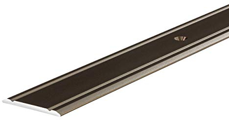 Gedotec Seuil de Porte Barre | SUPER PLAT | 1000 x 30 mm | 1 Pièce - Profil Transition Sol | Aluminium Anodisé Bronze | Rail de transition perforé pour carrelage - stratifié UVM. | à visser