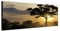 Wandbild auf Leinwand als Panorama in 120x40cm Afrika Landschaft Bäume Sonnenuntergang