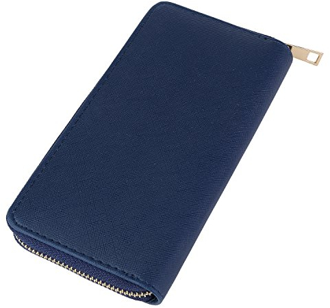 DonDon Porte-Monnaie pour Femme avec Porte-Monnaie Mono Couleur Bleu