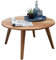 FineBuy Couchtisch Massivholz Akazie, Wohnzimmertisch rund Ø75 x 40 cm, Beistelltisch mit 4 Beinen im Landhausstil