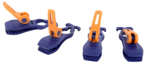 Peggy Peg – Crocodile Peggy 4 Stück Markisenklemmen – multifunktionale Klemmen für Markisen, Vorzelte, Planen, Zeltböden & Abdeckungen – Krokodilklemmen für Outdoor & Camping – Zeltplanen Clips