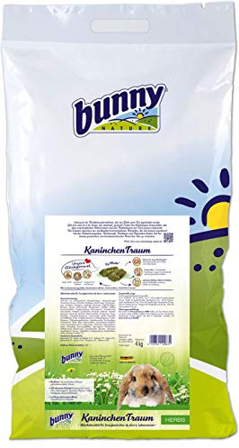 bunnyNature KaninchenTraum Herbs - Zwergkaninchen Alleinfuttermittel ab dem 6. Lebensmonat - Kaninchen-Futter mit Erlesenen Pflanzen & Extra Kräutern - 4kg