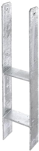 Alberts 203931 H-Pfostenträger | feuerverzinkt | lichte Breite 116 mm | Gesamthöhe 600 mm | Materialstärke 5 mm