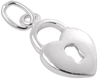 jewellerybox Sterling Silver Heart Padlock Charm