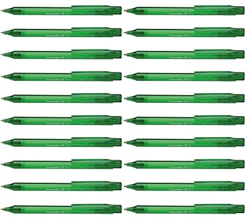 Schneider 130404 Fave Kugelschreiber (Druckmechanik, M) 20er Packung grün transparent