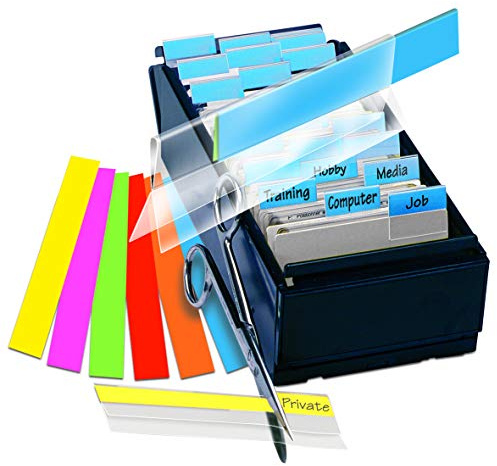 Djois, 10502 – Indexstreifen, 10 x 150 mm, 5 Stück, Sortiert | Polyester, Permanent Selbstklebend, Zuschneidbar, Beschriftbar, für Ordner, Hängemappen und Archiv