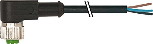 Murr ELEKTRONIK 7000-12341-6340500 Murr ELEKTRONIK 7000-12341-6340500 5 M, M12, Black, 7000 Series, Cable, Female 90°, 4 Pole